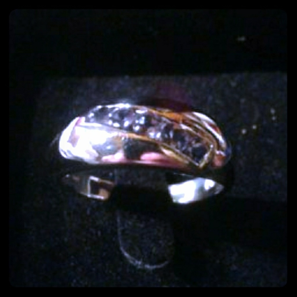 Natural Iolite 925SS Platinum wrapped Gents Ring